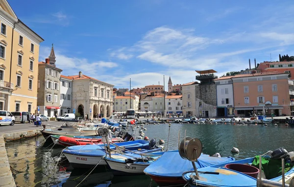 Piran town beach — Stock Photo, Image