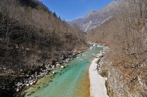 Rio Soca / Isonzo, Eslovénia — Fotografia de Stock
