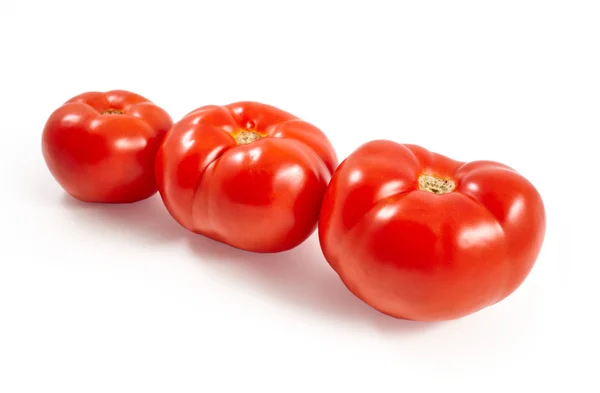 Une tomate. Tomate rouge sur fond blanc. Récoltez des légumes. Récolte d'automne . — Photo