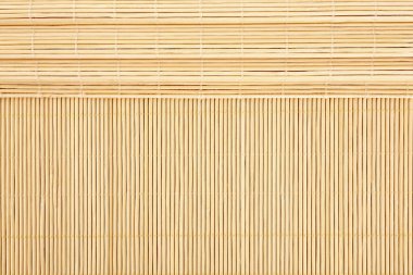 Bambu dokusu. Çizgili desenli, düz arkaplan fotoğraf desenli yeni temiz bambu tahtası. Ahşap arkaplan.