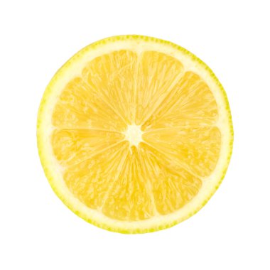 Limon dilimi beyaz arka planda izole edilmiş. Meyveler. Citrus. Renkli limon.