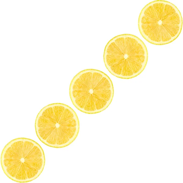 Лимонный Ломтик Изолирован Белом Фоне Фрукты Цитрусовые Цветной Лимон — стоковое фото