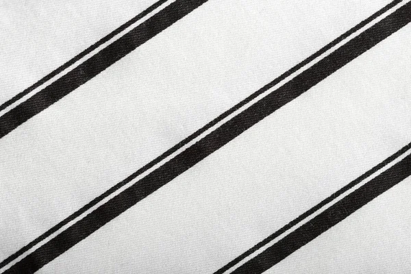 Fekete Fehér Csíkos Pamut Szövet Pamutszövet Textúrája — Stock Fotó
