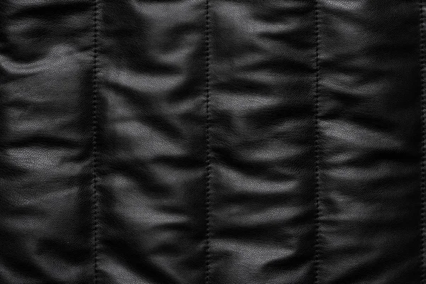 Texture Cuir Noir Gros Plan Comme Fond Veste Texture Tissu — Photo