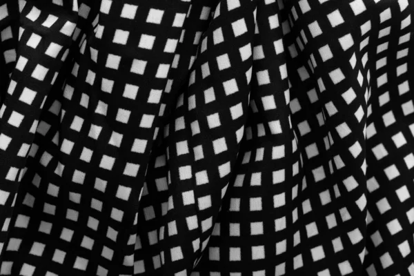 Фрагмент Черно Белой Ткани Фон Клееной Хлопковой Ткани — стоковое фото