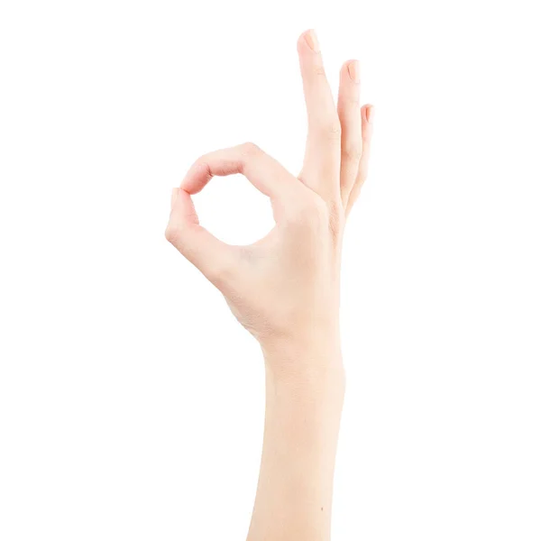 Vrouwelijke Hand Geïsoleerd Witte Achtergrond Hand Van Een Blanke Vrouw — Stockfoto