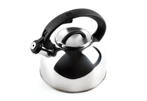 New Metal Kettle Whistle White Background Teapot Teakettle — Stock Photo, Image