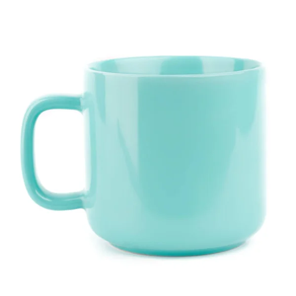 Tasse Bleue Pour Café Thé Sur Fond Blanc — Photo