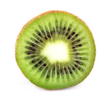 Dilimlenmiş kivi. Kivi. Sağlıklı yiyecekler. Tropik meyve. Durgun hayat. Beyaz arkaplanda sulu kivi