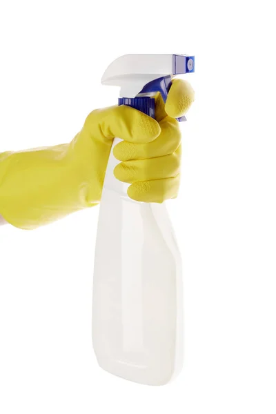 Mosószerek Otthon Tisztítószerek Fehér Üres Műanyag Spray Mosószer Palack Izolált — Stock Fotó