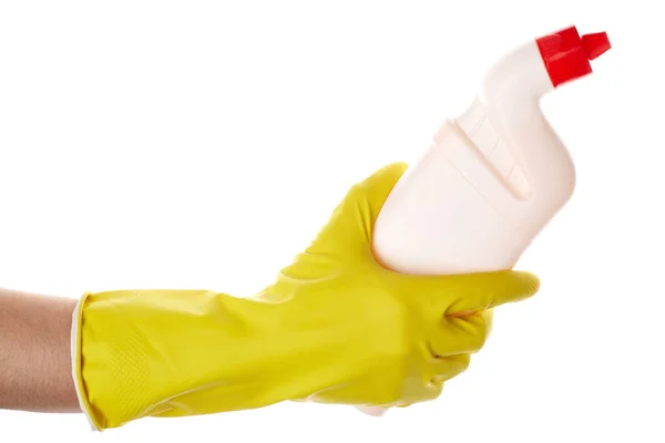 Waschmittel Für Hause Reinigungsmittel Weiße Leere Plastiksprühflasche Isoliert Auf Weißem — Stockfoto