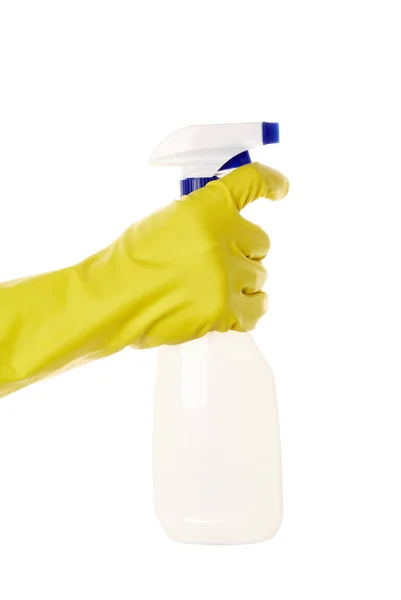 Detergentes Para Casa Produtos Limpeza Frasco Plástico Branco Pulverizador Detergente — Fotografia de Stock