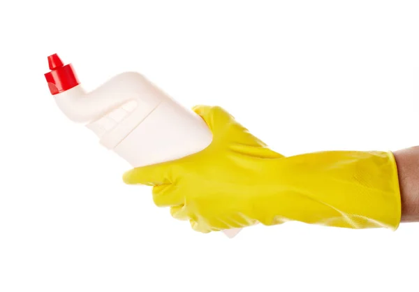 Waschmittel Für Hause Reinigungsmittel Weiße Leere Plastiksprühflasche Isoliert Auf Weißem — Stockfoto