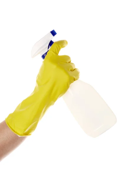Απορρυπαντικά Για Σπίτι Προϊόντα Καθαρισμού Λευκό Κενό Πλαστικό Σπρέι Απορρυπαντικό — Φωτογραφία Αρχείου