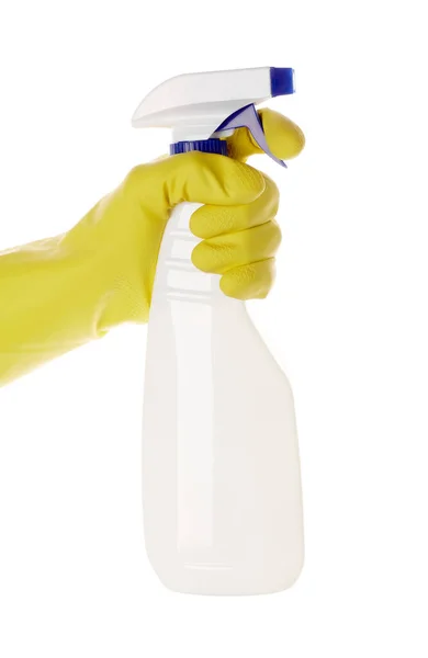 Detergentes Para Casa Produtos Limpeza Frasco Plástico Branco Pulverizador Detergente — Fotografia de Stock