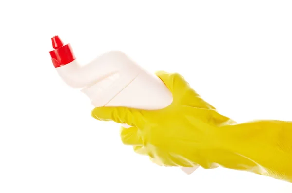 Waschmittel Für Hause Reinigungsmittel Weiße Leere Plastiksprühflasche Isoliert Auf Weißem — Stockfoto
