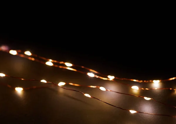 Jul Bakgrund Med Ljus Och Fritt Textutrymme Julbelysning Gränsen Glödande — Stockfoto
