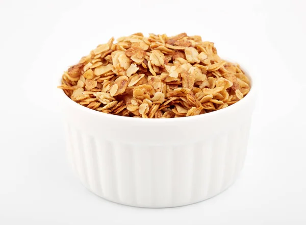 Granola Cereal Caseiro Orgânico Com Aveia Amêndoa Textura Aveia Granola — Fotografia de Stock