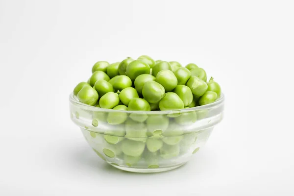 Frische Grüne Erbsenschote Mit Bohnen Isoliert Auf Weißem Hintergrund — Stockfoto