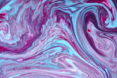 Soyut boya renk arkaplanı. Dış gezegen kozmik deniz deseni, boya lekeleri. Marbleize etkisi. Soyut kıvrımlı boya efektli bir arka plan. Sıvı akrilik, akışkan ve sıçramalı bir resim. Karışık