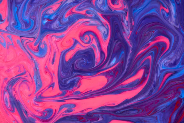 抽象的なペイントの色の背景 外惑星の宇宙の海のパターン 塗料の汚れ マーブル効果 抽象的な旋回塗料効果を持つ背景 流れとスプラッシュとアクリル絵具 — ストック写真
