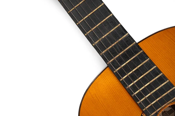 Guitarras Acústicas Aisladas Sobre Fondo Blanco Instrumento Musical — Foto de Stock