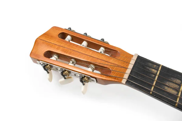 Guitarras Acústicas Isoladas Fundo Branco Instrumento Musical — Fotografia de Stock