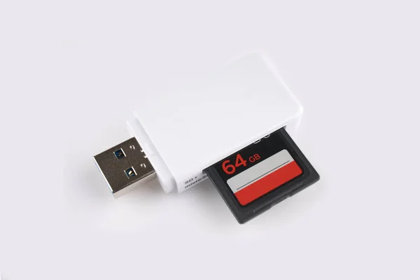 Card Reader Card Memory Card Adapter — Stock Photo, Image