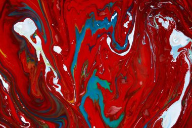 Soyut boya renk arkaplanı. Dış gezegen kozmik deniz deseni, boya lekeleri. Marbleize etkisi. Soyut kıvrımlı boya efektli bir arka plan. Sıvı akrilik, akışkan ve sıçramalı bir resim. Karışık
