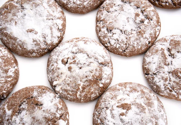 Homemade Chocolate Cookies White Background Dessert — Stock Photo, Image