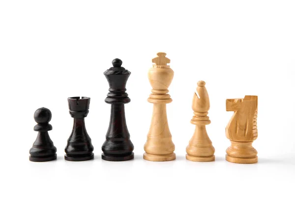 Vintage Chess Board Checkers Pawns Knights Rooks Bishops Queen King — Stock Photo, Image