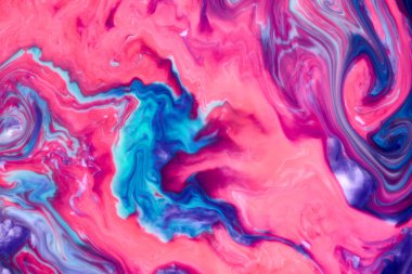 Soyut boya renk arkaplanı. Dış gezegen kozmik deniz deseni, boya lekeleri. Marbleize etkisi. Soyut kıvrımlı boya efektli bir arka plan. Sıvı akrilik, akışkan ve sıçramalı bir resim. Karışık