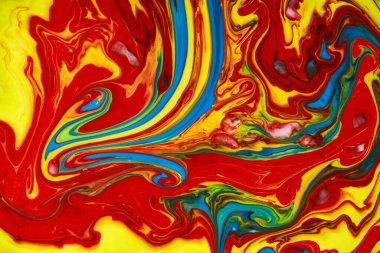 Soyut boya renk arkaplanı. Dış gezegen kozmik deniz deseni, boya lekeleri. Marbleize etkisi. Soyut kıvrımlı boya efektli bir arka plan. Sıvı akrilik, akışkan ve sıçramalı bir resim. Karışık