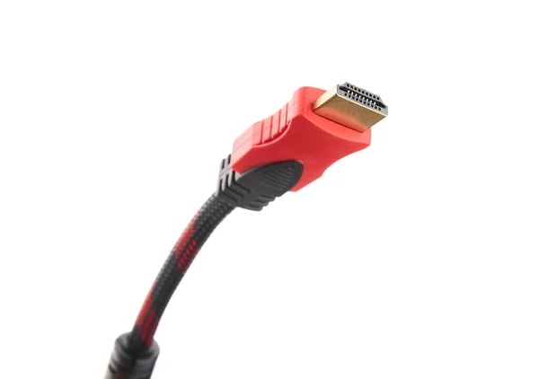 Hdmi Cable Makro Hdmi Kabel Hvit Bakgrunn – stockfoto