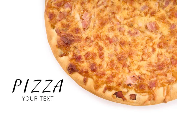 Pizza Białym Talerzu Szybkie Żarcie Dania Kuchni Włoskiej — Zdjęcie stockowe