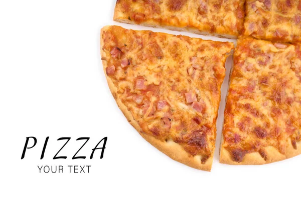 Pizza Auf Einem Weißen Teller Fast Food Ein Gericht Der — Stockfoto