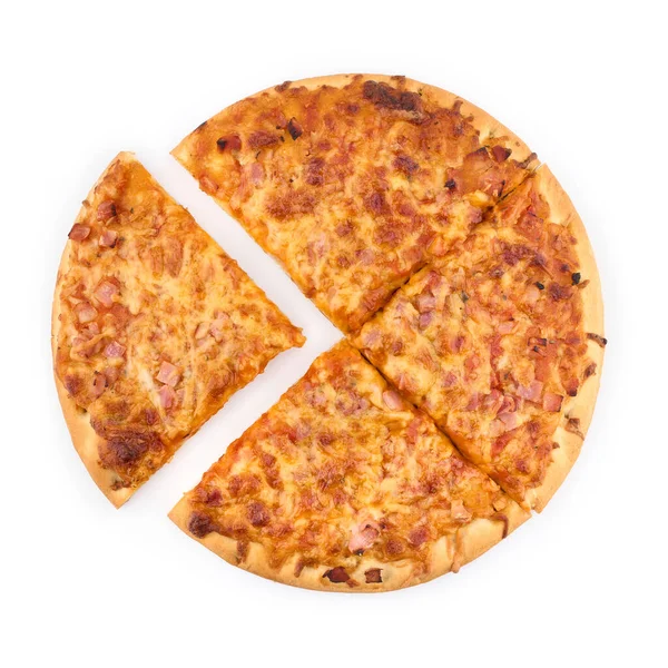 Pizza Białym Talerzu Szybkie Żarcie Dania Kuchni Włoskiej — Zdjęcie stockowe