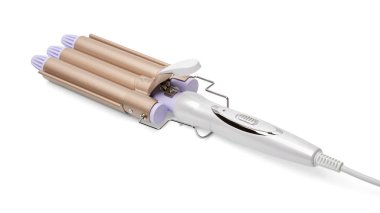 Saç şekillendirme cihazı. Bukleler yaratmak için üç kat saç maşası. Saç şekillendirme