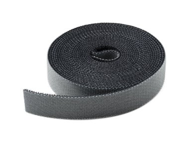 Bir yığın siyah yeniden kullanılabilir kanca ve ilmek kayışları, genellikle kablo bağı ya da kablo düzenleyici olarak kullanılır. IT, ev organizasyonu ve teknoloji kavramları için gerekli.