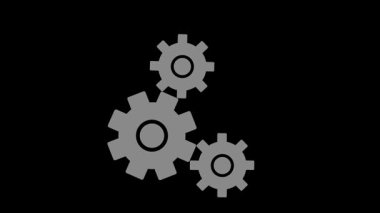 3 Dönen Vites Animasyonu. Makine Hareketi, Mühendislik Konsepti & Endüstriyel Teknoloji Stoku Görüntüsü