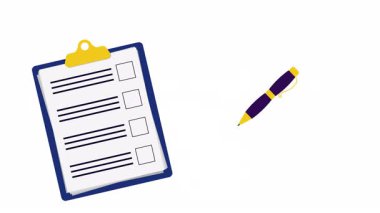 Denetimli Belge Doğrulama Başarı Animasyonu. Onaylanmış Rapor Hareketi Grafiği