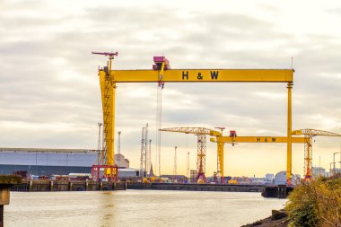 Harland and Wolff Shipyard Cranes clipart