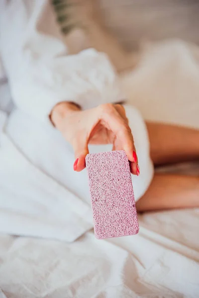 Pumice stone in the bathroom