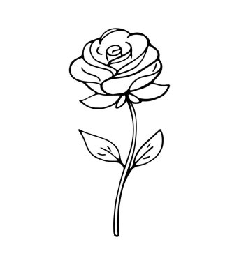 El çizimi kalp şeklindeki balon siyah ana hatlarıyla beyaz arkaplanda izole edilmiş..