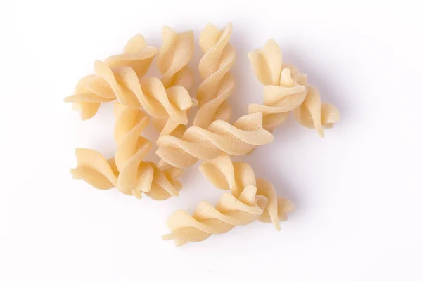Nourriture Crue Macaroni Italien Pâtes Isolées Sur Fond Blanc Gros — Photo