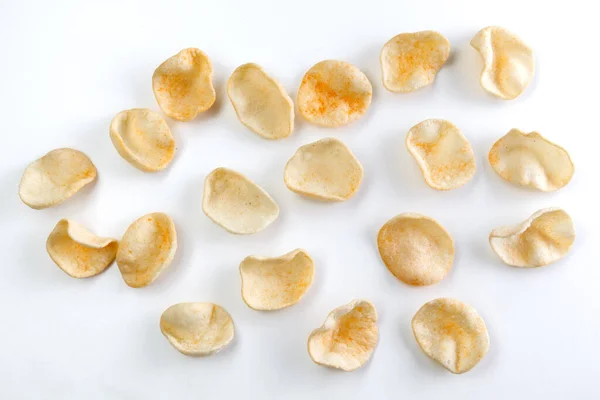 Snack Papas Con Pimienta Sobre Fondo Blanco Aislado Primer Plano —  Fotos de Stock