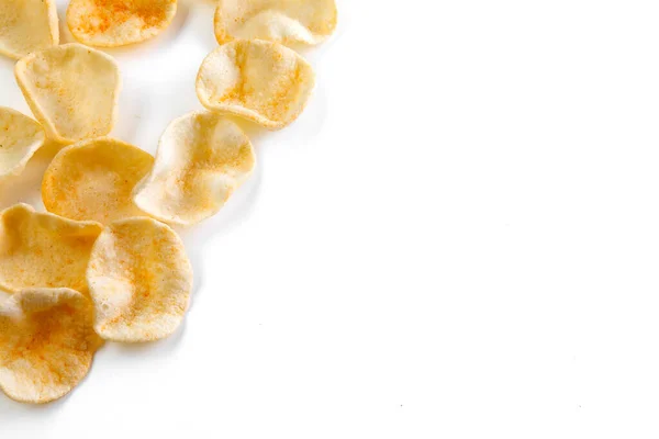 Snack Papas Con Pimienta Sobre Fondo Blanco Aislado Primer Plano —  Fotos de Stock