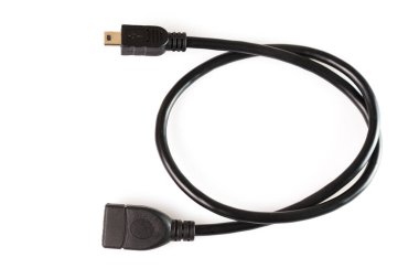 USB Veri & Güç Kablosu Beyaz Arkaplanda izole edildi. Yakın plan.
