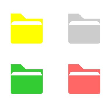 Sarı, gri, yeşil, kırmızı, belge, depolama, kasa şeklinde basit dizin simgelerinin resimleme simgesi