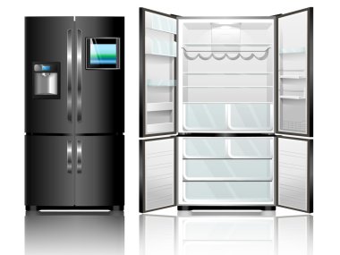 siyah fridge.vector